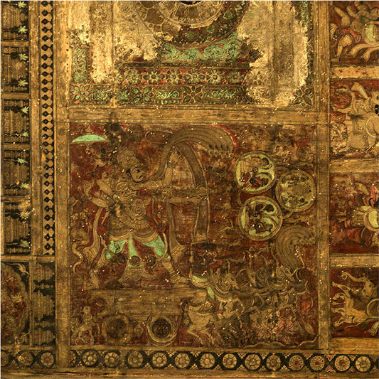 Hampi - Eternal Echoes on Temple Ceilings: Mythological Paintings of Virupaksha Temple (with Frame)
