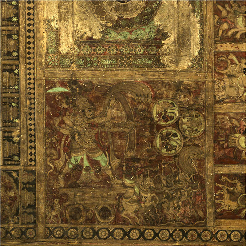 Hampi - Eternal Echoes on Temple Ceilings: Mythological Paintings of Virupaksha Temple (with Frame)