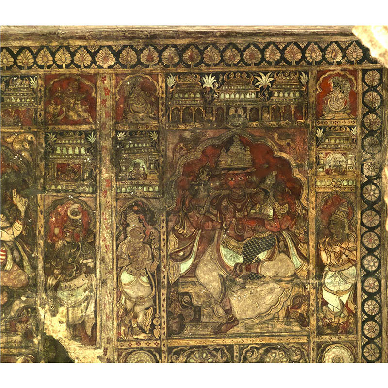 Hampi - Eternal Echoes on Temple Ceilings: Mythological Paintings of Virupaksha Temple (with Frame)