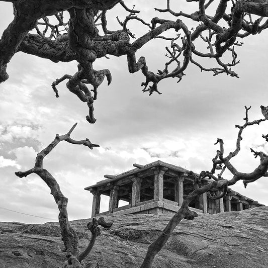 A view from Hemakuta Hills, 1300 Century, Hampi. A World Heritage Site situated in Karnataka, India. Indian Heritage, Art and Culture. (A_6121194)  This Fine Art Photograph is printed on Canvas.
