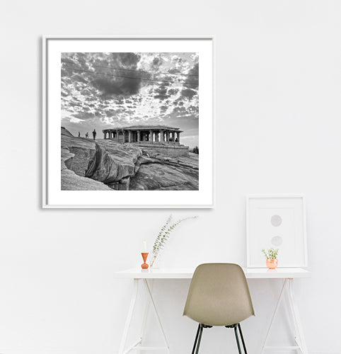 Landscape from Hemakuta Hills, 1300 Century, Hampi. A World Heritage Site situated in Karnataka, India. Indian Heritage, Art and Culture. (A_6121305)  This Fine Art Photograph is printed on Canvas.