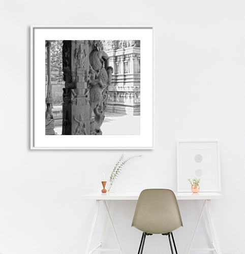 Hampi - Vijay Vitthala Temple Pillar. 13th Century (with Frame)