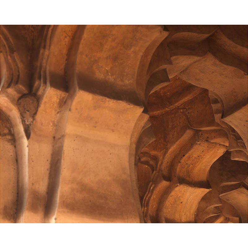 Hampi - Golden Hour Whispers: The Sunlit Secrets of Lotus Mahal's Avian Carvings (with Frame)