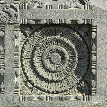 Hampi - Stone carving near Mahanavmi Dibba. A Unesco World Heritage Site (with Frame)
