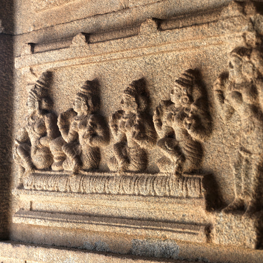 Hampi - Sculpture at Hazaar Rama Temple Complex. 13th Century. (with Frame)