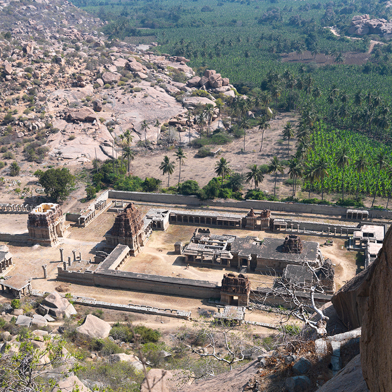 Hampi - Ariel View of Achutrai Temple. 13th Century. (with Frame)