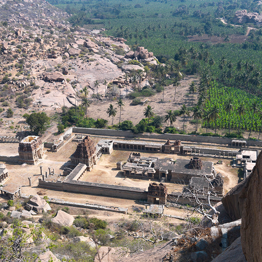 Hampi - Ariel View of Achutrai Temple. 13th Century. (with Frame)