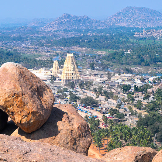 Hampi - Ariel View of Virupaksha Temple. 13th Century. (with Frame)