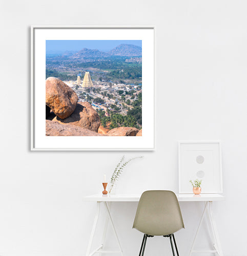 Hampi - Ariel View of Virupaksha Temple. 13th Century. (with Frame)