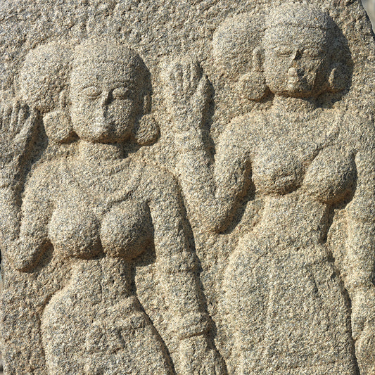 Hampi - Sculpture near Mahanavmi Dibba. 13th Century. (with Frame)