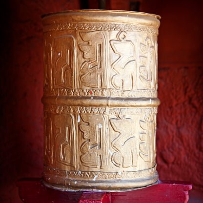Ladakh - Prayer Wheel at Thiksey Monastery (with Frame)