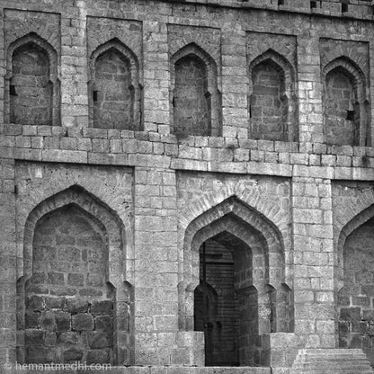 Stone structure in Hampi. (A_6121189 Hampi) A World Heritage Site situated in  Karnataka, India. A Unesco World Heritage Site.  Indian Heritage, Art and Culture.   This Fine Art Photograph is printed on Canvas.