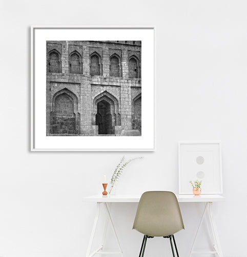 Stone structure in Hampi. (A_6121189 Hampi) A World Heritage Site situated in  Karnataka, India. A Unesco World Heritage Site.  Indian Heritage, Art and Culture.   This Fine Art Photograph is printed on Canvas.